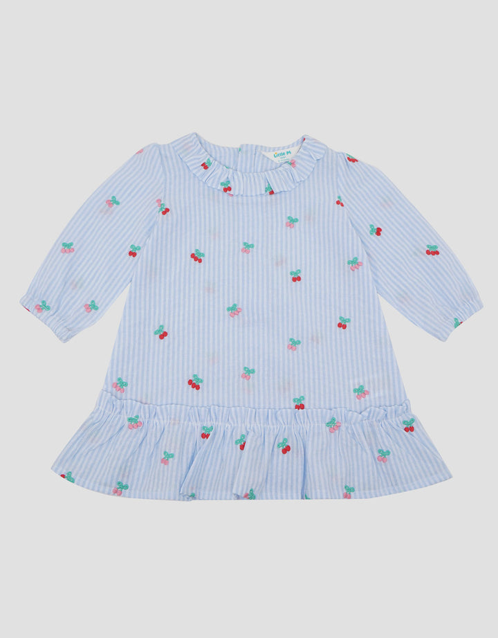 Little M Textured Cherry Dress Anak Bayi