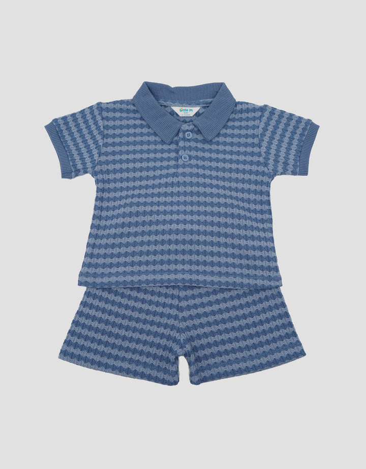 Little M Text Ombak Set Pakaian Anak Bayi