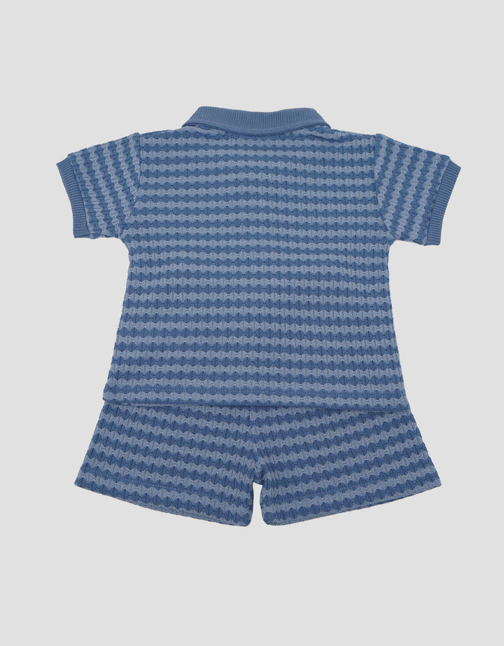 Little M Text Ombak Set Pakaian Anak Bayi