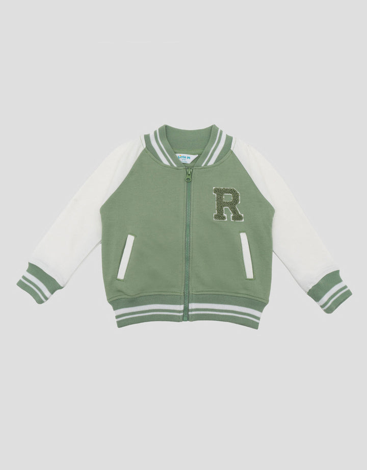 Little M Raglan Chenille Jaket Bomber Bayi