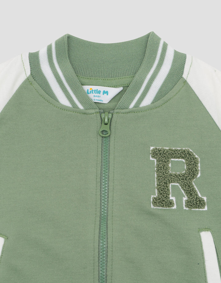 Little M Raglan Chenille Jaket Bomber Bayi