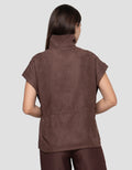 Connexion Suede Waist Drawstring Vest Wanita