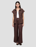 Connexion Suede Waist Drawstring Vest Wanita