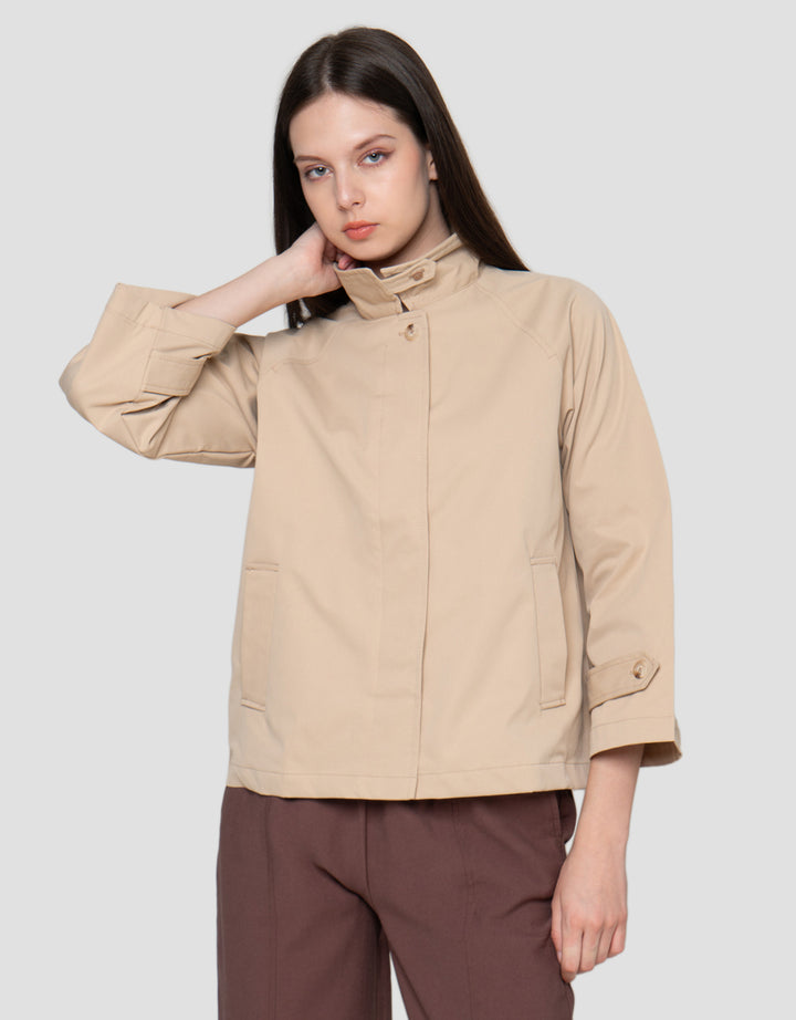 Connexion Trench Coat Ctn Blend Jaket Oversize Wanita
