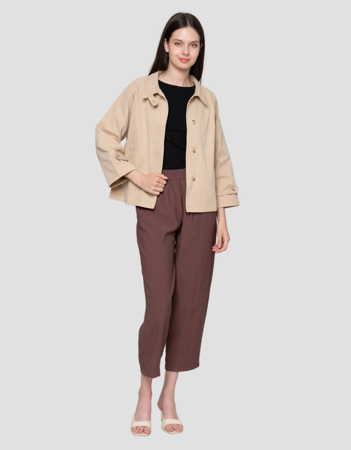 Connexion Trench Coat Ctn Blend Jaket Oversize Wanita