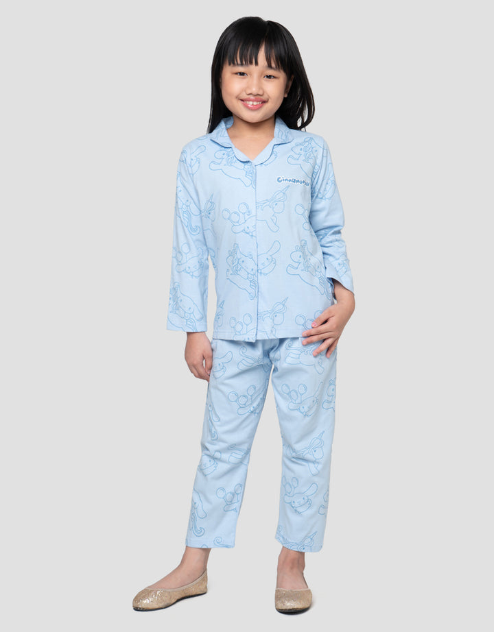 Character Print Cinnamoroll Pakaian Set Piyama Anak Perempuan