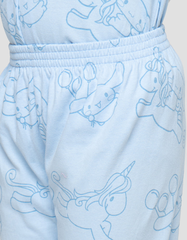 Character Print Cinnamoroll Pakaian Set Piyama Anak Perempuan