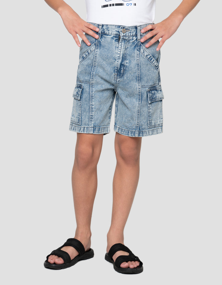 Nevada Kargo Celana Pendek Denim Anak Laki-Laki