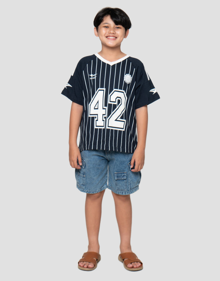Nevada Full Print Stripe Number Kaos Oversize Anak Laki-Laki