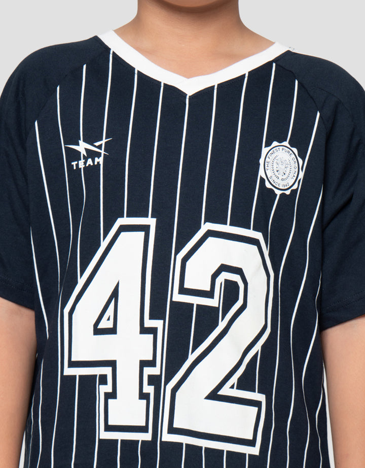 Nevada Full Print Stripe Number Kaos Oversize Anak Laki-Laki
