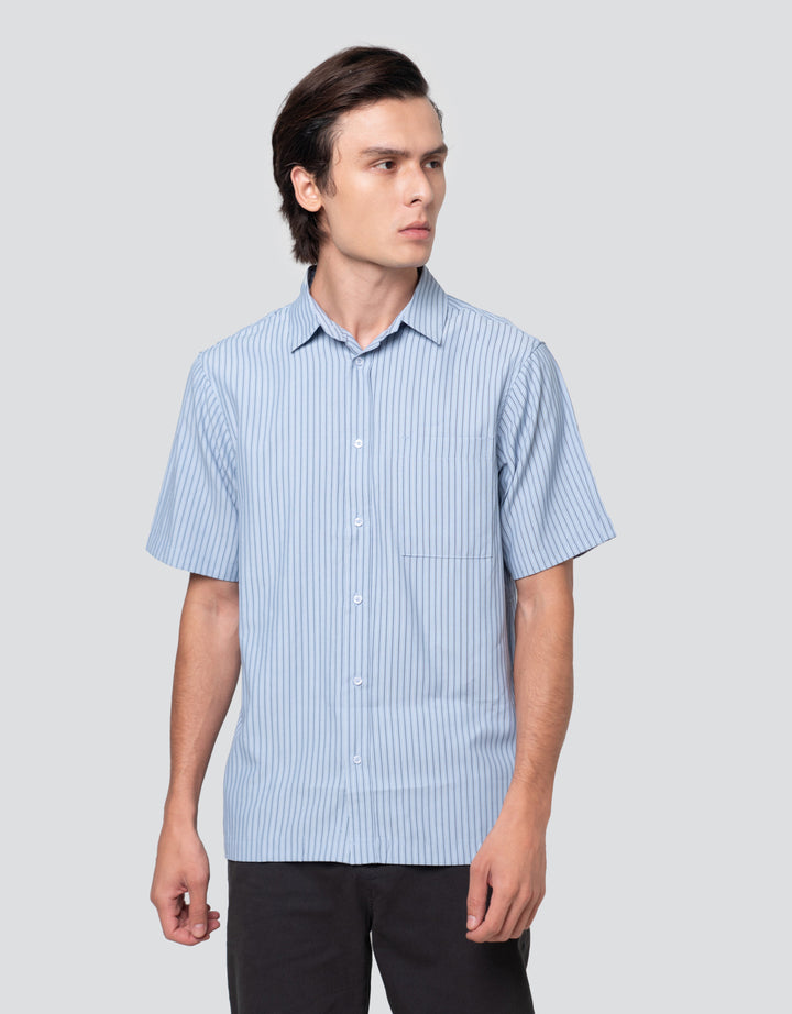 Cole Re Yarn Dyed Stripe Kemeja Pria