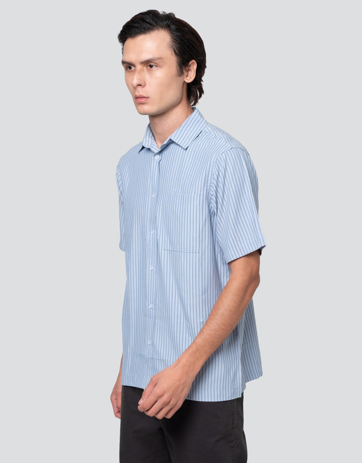 Cole Re Yarn Dyed Stripe Kemeja Pria