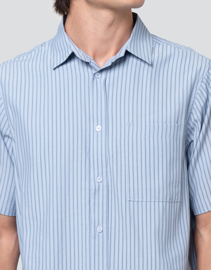 Cole Re Yarn Dyed Stripe Kemeja Pria