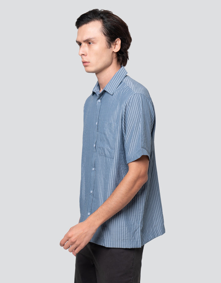 Cole Re Yarn Dyed Stripe Kemeja Pria
