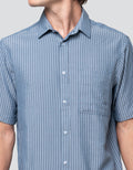 Cole Re Yarn Dyed Stripe Kemeja Pria