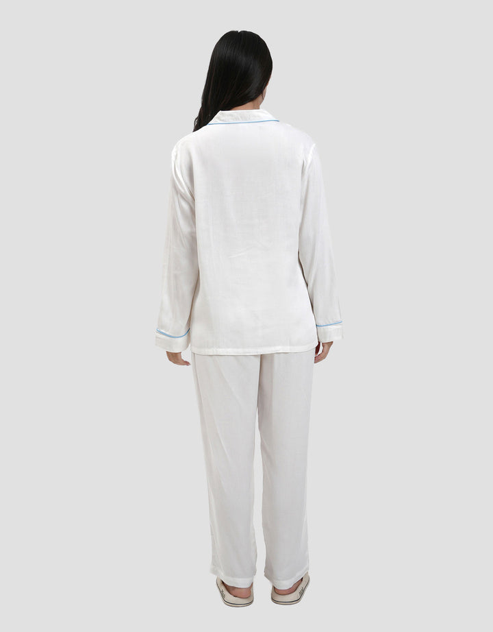 Nevada Palm Embro Detailed Viscose Setelan Piyama Wanita