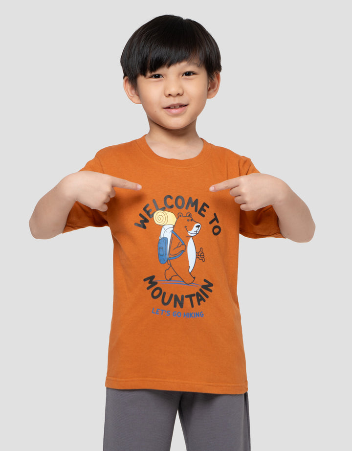 Little M Welcome To Mountain Print Kaos Anak Laki-laki