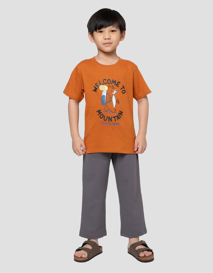 Little M Welcome To Mountain Print Kaos Anak Laki-laki