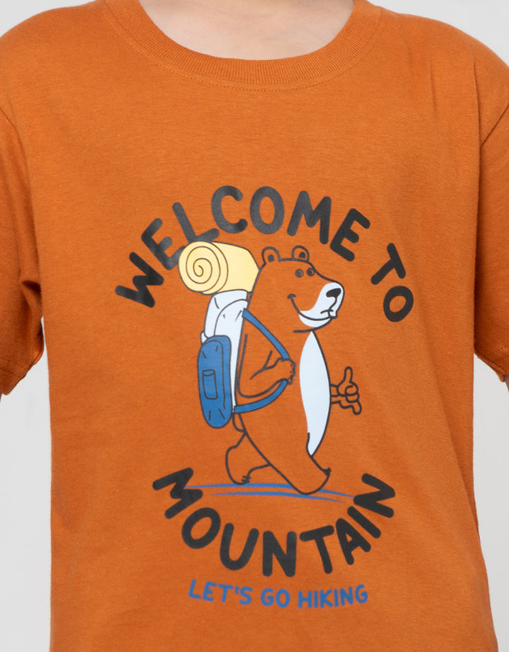 Little M Welcome To Mountain Print Kaos Anak Laki-laki