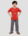 Little M Race Car Go Go Go Print Kaos Anak Laki-laki