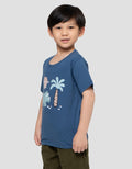Little M Dino Island Print Kaos Anak Laki-laki