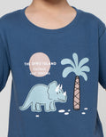 Little M Dino Island Print Kaos Anak Laki-laki