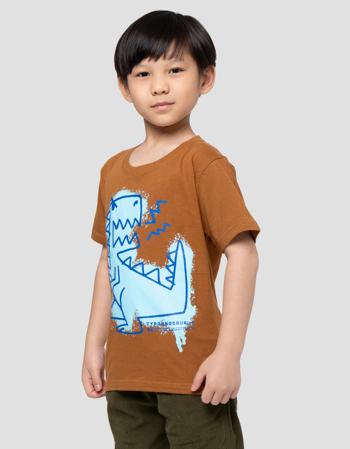 Little M Dino Grrrr Print Kaos Anak Laki-laki