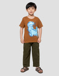 Little M Dino Grrrr Print Kaos Anak Laki-laki