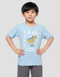 Little M Dino Skate Print Kaos Anak Laki-laki