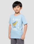 Little M Dino Skate Print Kaos Anak Laki-laki