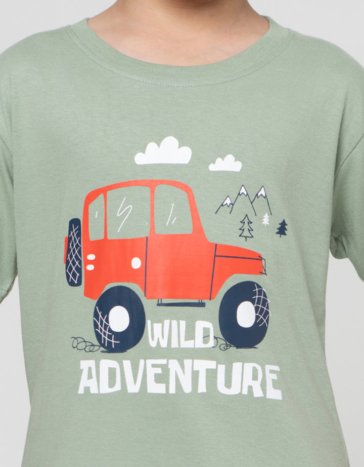 Little M Wild Adventure Print Kaos Anak Laki-laki