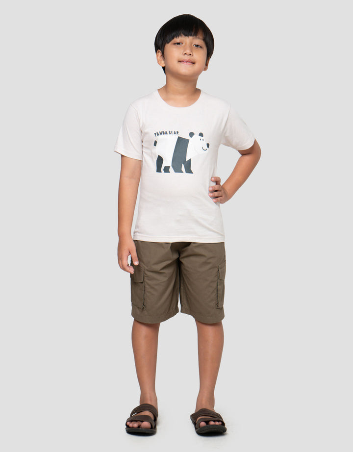 Little M Panda Bear Kaos Lengan Pendek Anak Laki-Laki