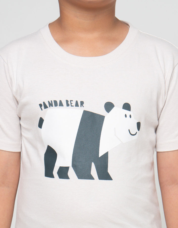 Little M Panda Bear Kaos Lengan Pendek Anak Laki-Laki
