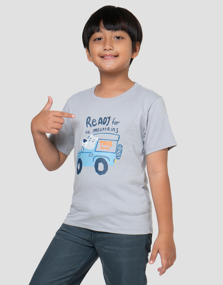 Little M Tour Times Bear Kaos Lengan Pendek Anak Laki-Laki