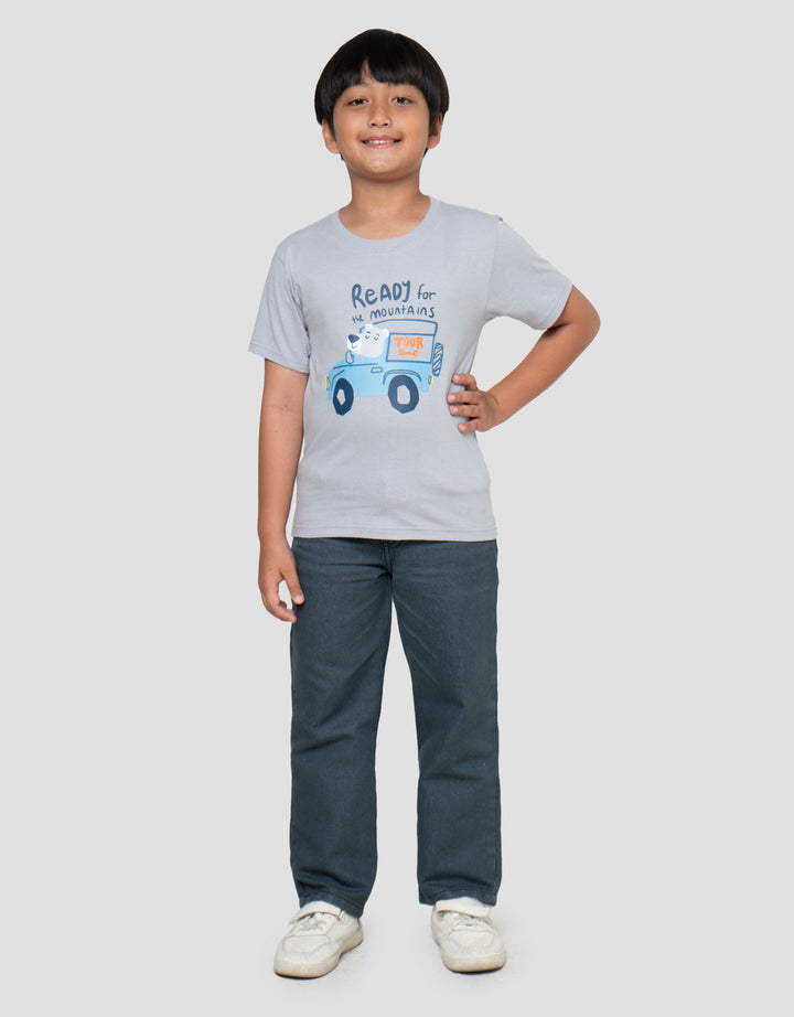 Little M Tour Times Bear Kaos Lengan Pendek Anak Laki-Laki