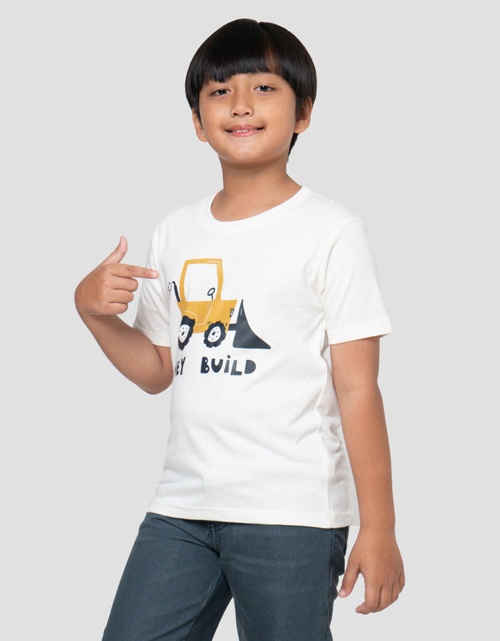 Little M Hey Bulid Kaos Lengan Pendek Anak Laki-Laki