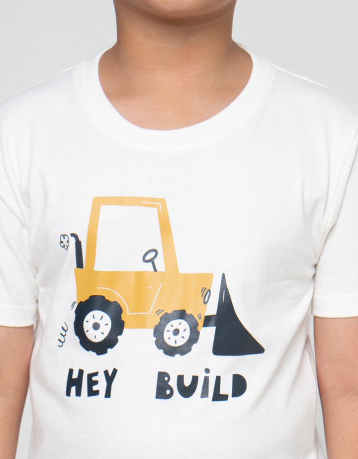Little M Hey Bulid Kaos Lengan Pendek Anak Laki-Laki