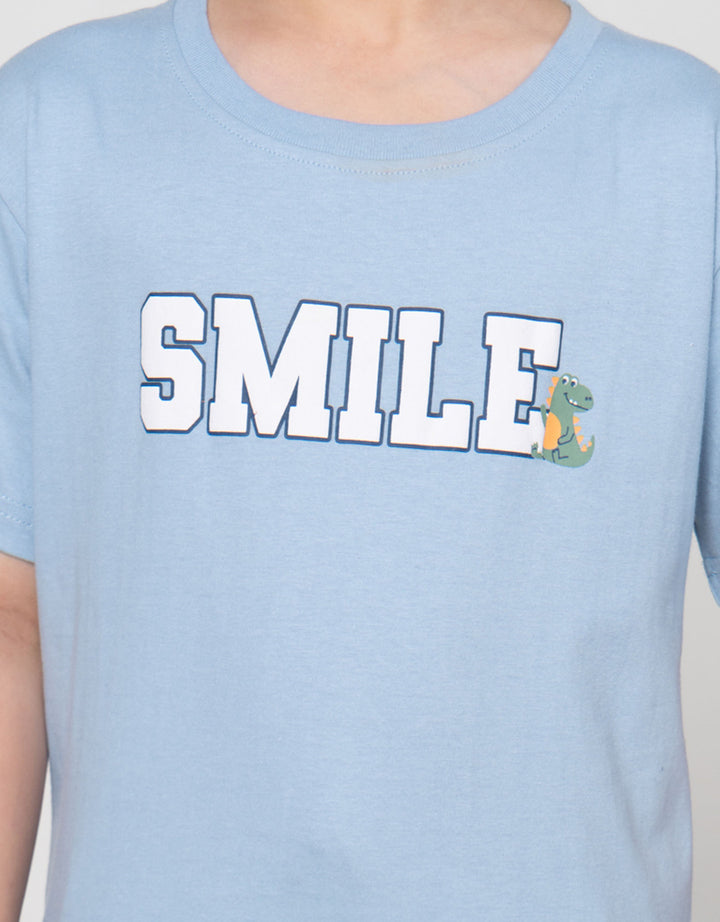 Little M Smile Dino Print Kaos Anak Laki-laki