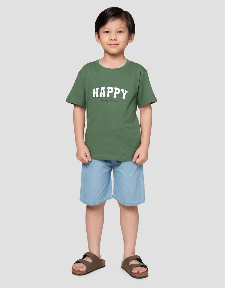 Little M Happy Boy Print Kaos Anak Laki-laki