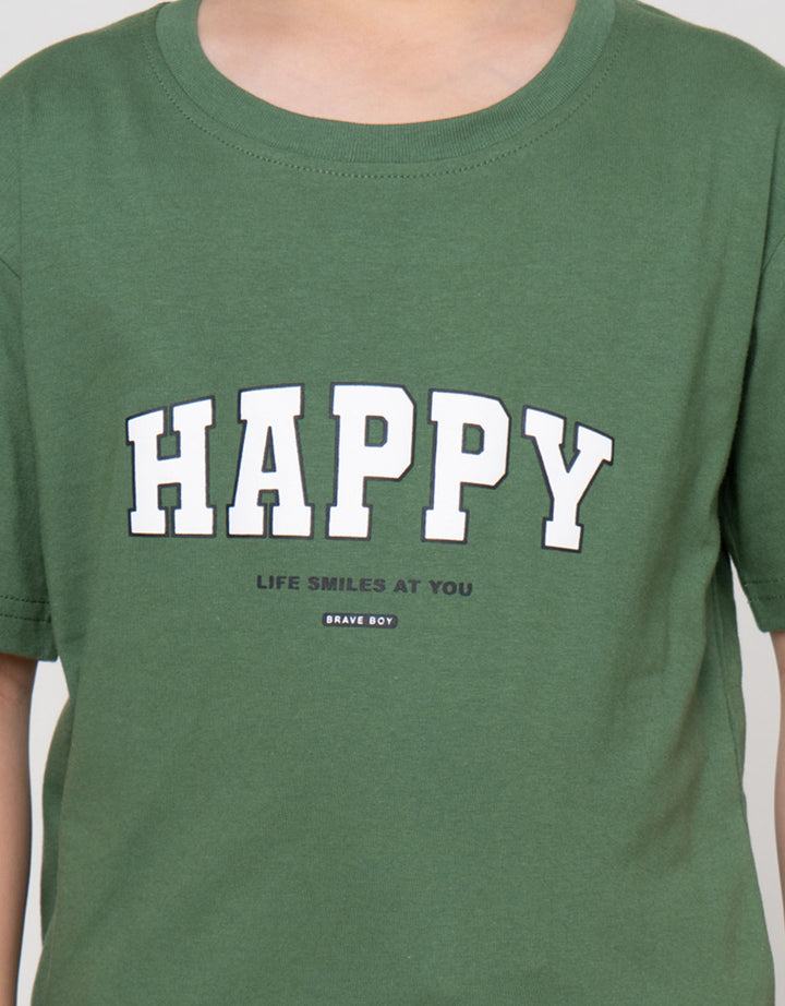 Little M Happy Boy Print Kaos Anak Laki-laki