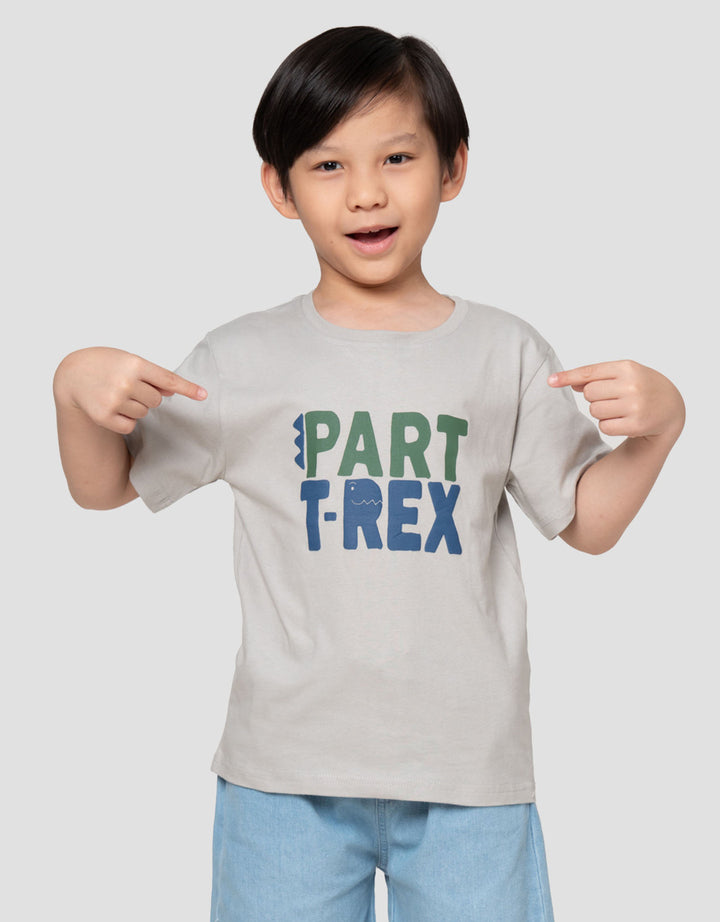 Little M Part Trex Print Kaos Anak Laki-laki