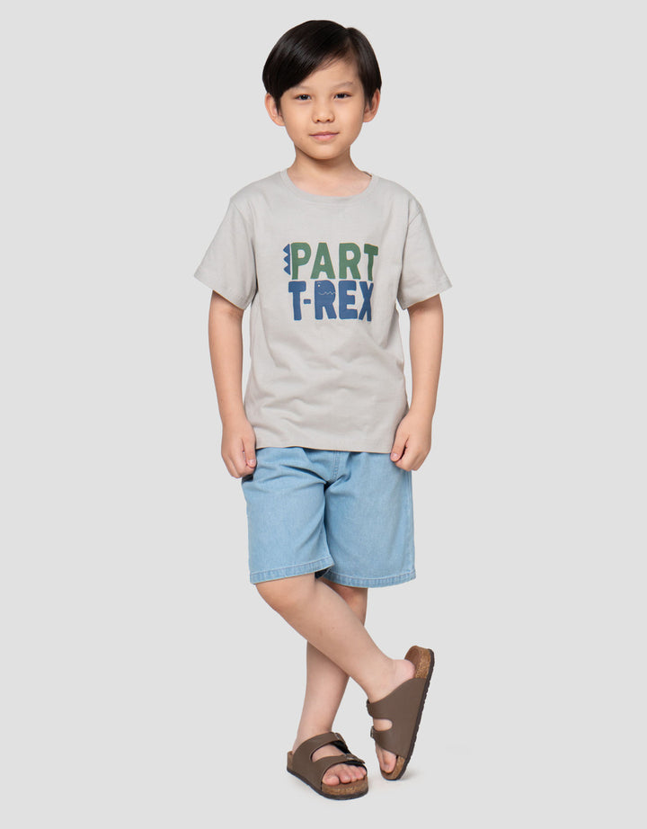 Little M Part Trex Print Kaos Anak Laki-laki
