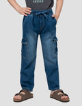 Little M Denim Kantong Tempel Celana Panjang Anak Laki-Laki