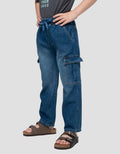 Little M Denim Kantong Tempel Celana Panjang Anak Laki-Laki
