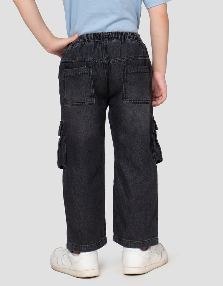 Little M Cargo Kantong Kiri Celana Denim Anak Laki-laki