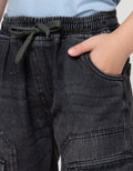 Little M Cargo Kantong Kiri Celana Denim Anak Laki-laki