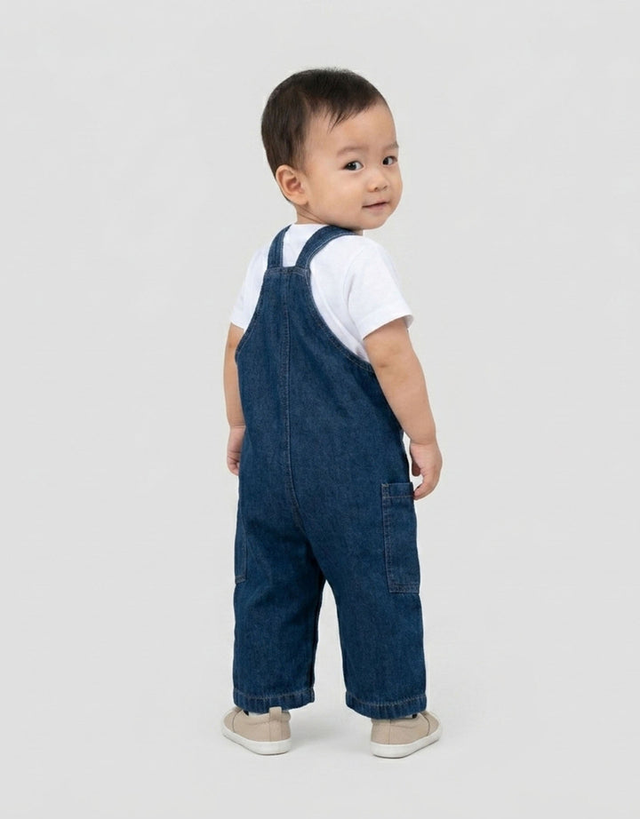 Little M With Pocket Jumpsuit Overall Denim Bayi