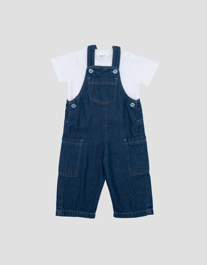 Little M With Pocket Jumpsuit Overall Denim Bayi