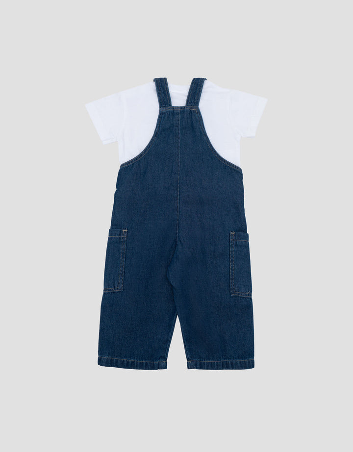Little M With Pocket Jumpsuit Overall Denim Bayi