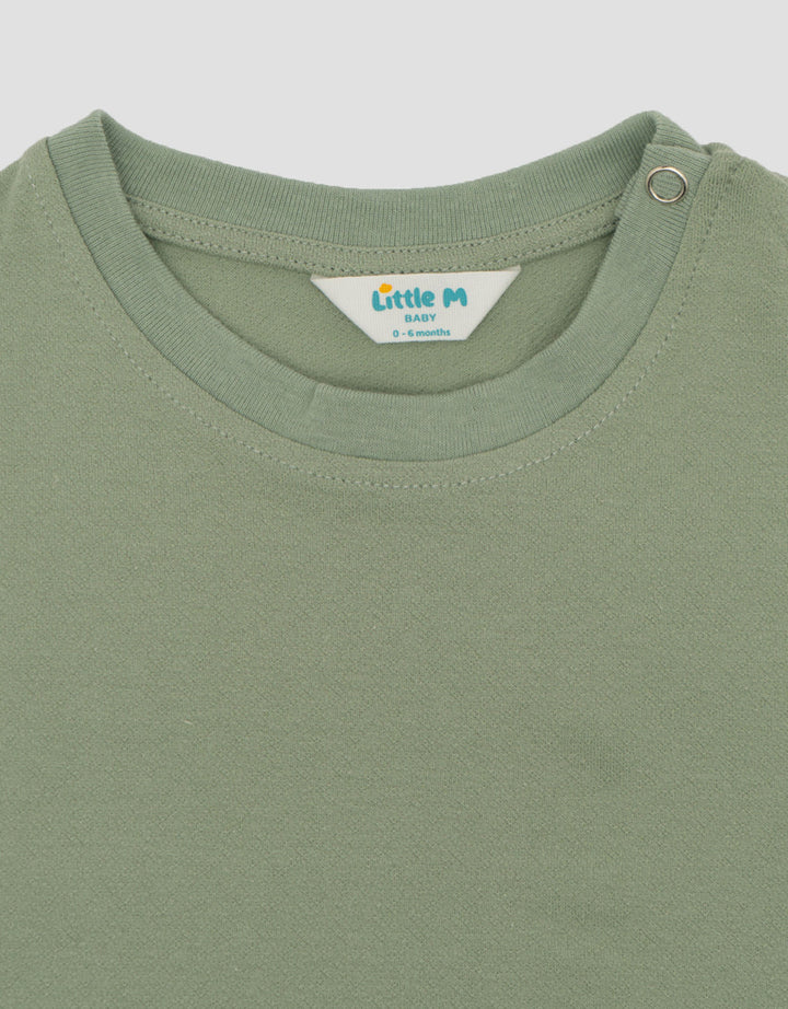 Little M Textured Drop Shoulder Kaos Bayi